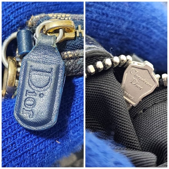 Authentic Christian Dior Vintage Oblique Canvas and Leather Saddle Pochette Bag - Picture 10 of 13